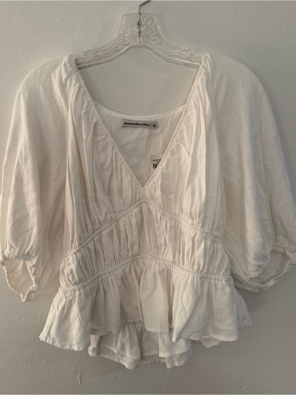Abercrombie & Fitch White V-Neck Top